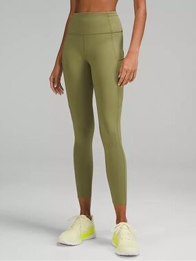 lululemon Bronze Green Fast and Free High-Rise Tight 25’’